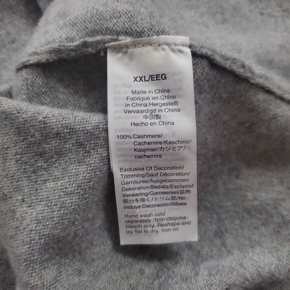 J Crew Sweater 100% Cashmere Grey Monaco Blue Sailboats SS - Picture 8 of 10